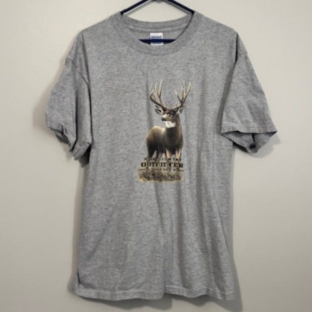 USED Men's Gildan Short Sleeve T Short Color Grey Size Large